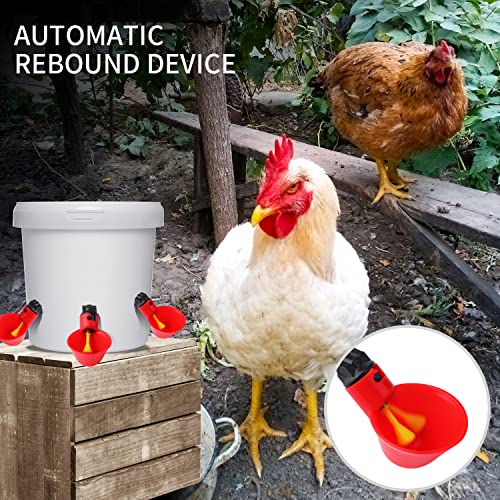 24Pack Chicken Waterer Cups,Poultry Water Cups,Automatic Poultry Waterer for DIY Poultry Quail Duck Chicken Bird Drinker