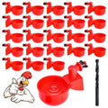Chicken Water Cups,DIY Automatic Chicken Waterer for Poultry-24 Pack | Chicken Water Feeder,Gravity Filling Poultry Waterer with Hole Saw for Buckets Boxes Troughs