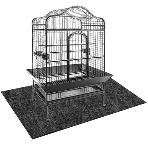Large Bird Cage Floor Mat, 36x48 Inch Waterproof Under Pet Cage Liner Mat for Kennel Training, Reptile Aquariums, Non-Slip Felt Mat to Protect Floors