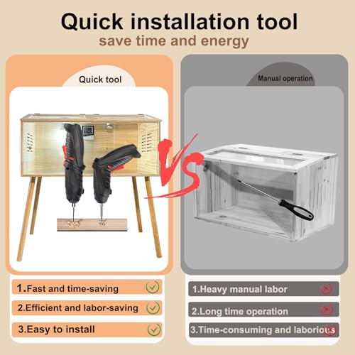 Fengxin Brooder Box for Chicks,Quail cage,Quail coop,Kit with Heat,Chick Brooder Box with Sliding Door,with Thermostat,Table Legs, Temperature and Humidity Meter (31.5×16×16 inches) - color: 31.5×16×16 inches