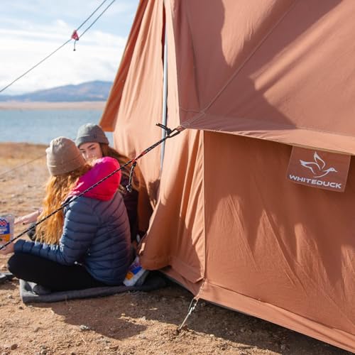 WHITEDUCK Regatta Canvas Bell Tent - w/StoveJack, Waterproof, 4 Season Luxury Camping and Glamping Yurt Tent Outdoor - color: Desert Red, size: 16.5' (5M), Water Repellent