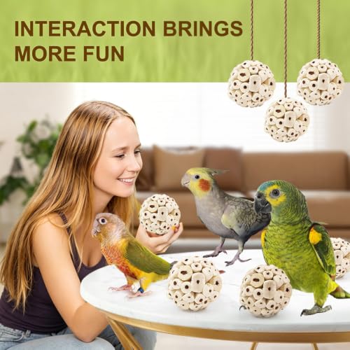 7Pcs Bird Toys for Parrots - Natural Soft Chew Shredding & Foraging Toy for Cockatiel Conure Quaker Parrot Budgie Parakeet Rabbit Bunny Guinea Pig Chinchilla - color: Model 2