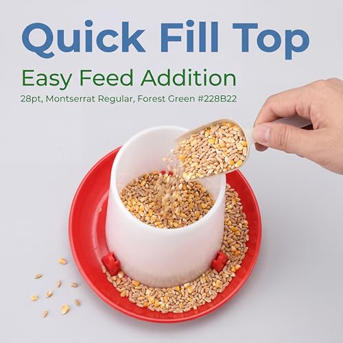 Chick Feeder and Waterer Set, Poultry Feeder Quail Waterer Duck Feeder Automatic Feed and Watering Combo for Chickens, Ducks, Turkeys, Quail, Baby Chicks, Turkeys and More