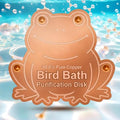 OICEME Bird Bath Purification Disk Pure Copper Outside Winter Solar Power Birdbath Hummingbird Window Garden Feeder Ground Bowl Cage Dispenser Pedestal Cleaner Water Fountain Garden Lover Gift Frog - color: Copper Frog