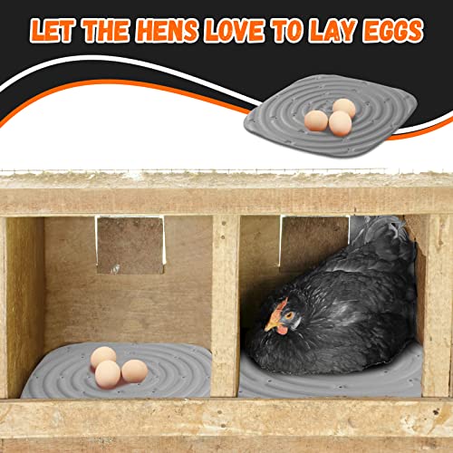 Chicken Nesting Box Pads, Washable Nesting Pads for Chicken Coop Bedding Nest Box Liners Reusable Nesting Pads for Laying Eggs Chicken Coop Accessories Grey 12''x12'' 6 Pictures Skimzy