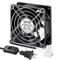 80mm Muffin EC Cooling Fan 80x25 Dual Ball Axial Exhaust Fan | AC 110-240V Power, small cooling fan for reptile terrarium, incubator, PC cabinet, electronics ventilation & DIY project - style: 80mm x 25mm