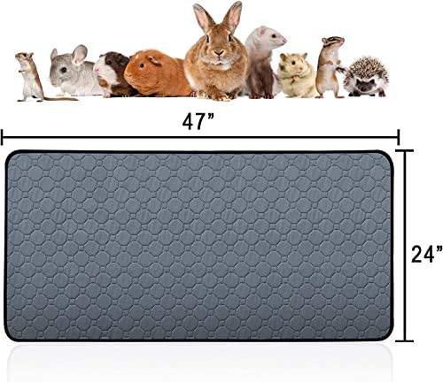 4 Pack Guinea Pig Cage Liners - Washable Guinea Pig Pee Pads, Waterproof Reusable & Anti Slip Guinea Pig Bedding Fast and Super Absorbent Pee Pad for Small Animals Rabbit Hamster Rat - size: 24" 47"（4 pack Polyester）