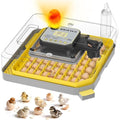 IBKINXX Incubator for Hatching Eggs-48 Egg Capacity, 2026 Newly Upraded Auto Egg Turner & Auto Precision Humidity Control System, 360° Clear Viewing for Chicken, Duck and Quail Eggs (Yellow) | Automatic Temp & Humidity Control, Auto Egg Turning & Built-in