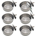 Tfwadmx 6 Pcs Bird Feeding Dish Cups Parrot Food Bowl Clamp Holder Coop Cup, Bird Cage Water Bowl for Parakeet African Greys Conure Cockatiels Lovebird Budgie Chinchilla