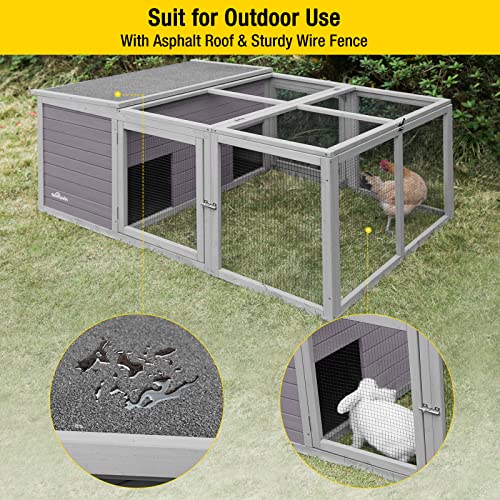 Aivituvin Walk in Chicken Coop, Chicken House Coop, Chicken Coop for 8 Chickens, Outdoor Poultry Duck Enclosure Small Animal Playpen - Easy Clean PVC Layer Included - size: AIR28