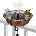 VIVOHOME Deck-Mounted Bird Bath with Solar Fountain, 13-Inch Bowl, Bronze | Solar-Powered Pump, Weather-Resistant ABS, Adjustable Metal Clamp, for Railing/Fence/Balcony, Bird-Friendly, Easy to Clean - color: Bronze, size: Birdbath with Fountain