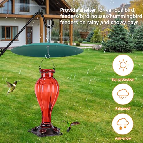 Bird Feeder Baffle, Metal Hummingbird Feeders Rain Guard for Bird Houses for Outside 13 inch Metal Hanging Baffle Weather Guard Cover