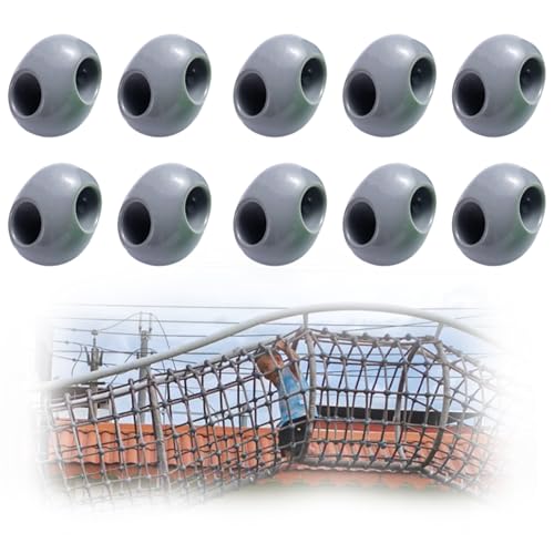 10 Pcs Net 12mm Plastic Connector Net Buckle Rope Ladder Climbing Net Cross-Type Connectors Nynon Rope Net Accessories Suitable for Kids Outdoor Swing Jungle Gym Bird Climbing Rope Ladder - color: Gray