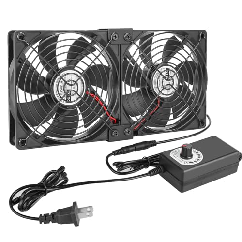 Big Airflow 2 x 120mm 240mm AC 110V 120V 220V 240V Variable Speed Fan for Mining Machine Cabinet Chassis Server Workstation Cooling