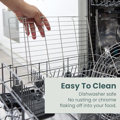 Durable 3 Tiers Stackable, 16" x 10" Cooling Rack for Baking | Professional Grade, Premium 100% Stainless Steel, Baking Rack & Wire Cooling Mesh, Dishwasher Safe, Oven Safe - size: 10" x 16" 3-Pack