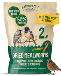 Hatortempt 2lb Dried Mealworms for Chickens, Birds, High Protein Bird Feed | High-Protein Wild Bird Food - Organic Diet Meal Worms - Hand Inspected Treats for Blue Birds, Robin, Ducks - 2 Yr Shelf Life - size: 2 Pound (Pack of 1)