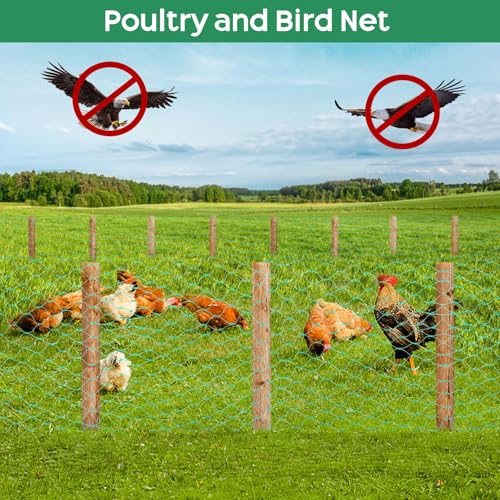 Unves 13 x 50 Ft Bird Netting for Garden, Heavy Duty Fruit Tree Netting | Garden Netting Protect Fruit Trees and Vegetable Plants Against Birds - color: Green, size: 13 x 50 Ft