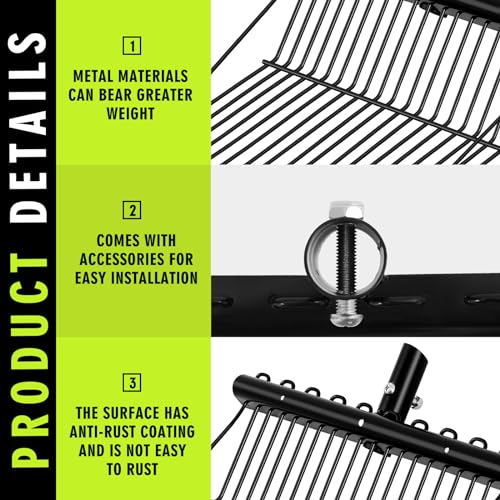Tandefio 2 Pack Manure Fork Replacement Head Metal Pitchfork Horse Manure Rake Garden Pitch Fork Replacement Head with Angled Tines for Horse Stall Poop Picking up(Black) - color: Black
