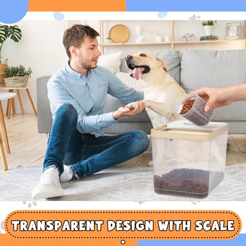 Teenyyou 2 Pack 30 Lbs Airtight Dog Food Storage Container with 2 Scoops, Clear Cat Food Container Storage Bin with Measuring for Dog Cat Bird Other Pet
