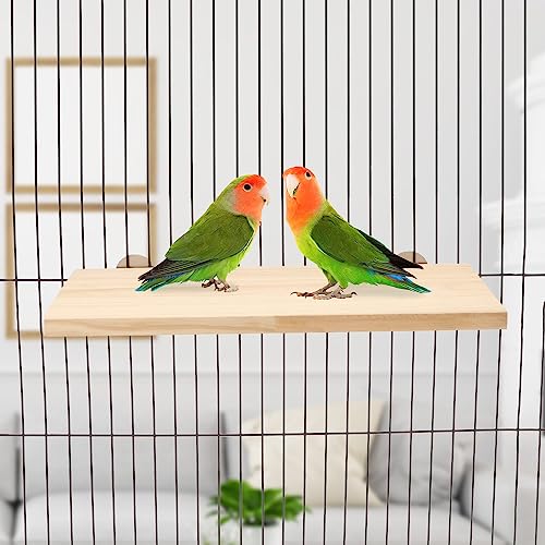 Wontee Bird Perch Stand Wooden Platform for Cockatiels Conures Rats Gerbils Chinchillas Squirrels (S) - size: S