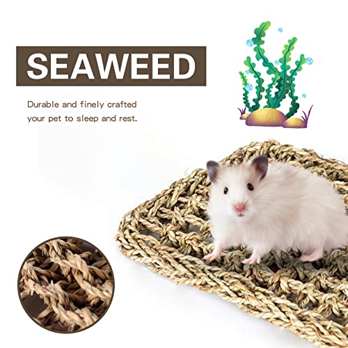 20.5 x 7.9 Inches Bird Seagrass Mat, Natural Seagrass Woven Bird Net Hammock Mat, Cage Accessories, Climbing Rope Ladder Chew Toys for Parrots Cockatoos Lovebird Cockatiel Budgie Hamster Parakeet - size: 20.5 x 7.9 Inch