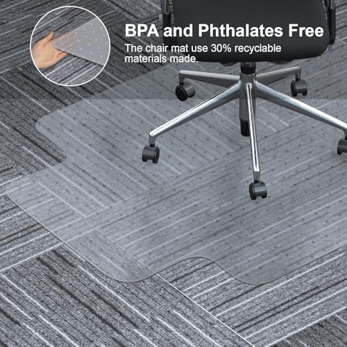 Heavy Duty Chair Mat for Carpet,46"x60" Office Floor Mat for Carpeted Floors,Under Desk Mat for Low Pile Carpet,Mat for Office Chair on Carpet