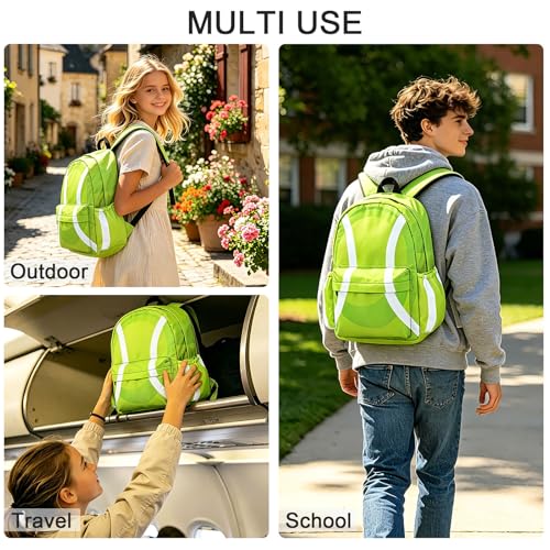 Tennis Kids Backpack School Backpack Teens Bookbag for Girls Boys Hiking Camping Travel Sports - color: Tennis