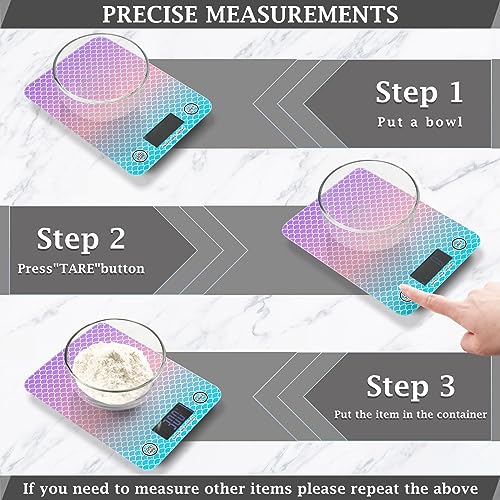 Food Scale Kitchen Scale Food Scales Digital Weight Grams and Ounces Small Electronic Food Scale for Baking Cooking Gradient Fish Scale - color: Gradient Fish Scale