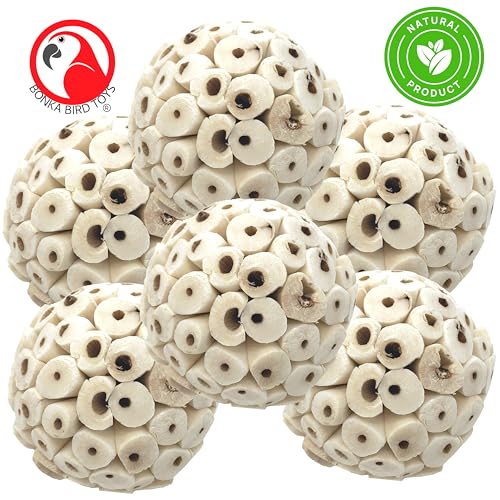 Bonka Bird Toys 2117 Pk6 Sola Atta Balls Foot Talon Craft Part Parrot Bird Toys Conure Parakeet Cockatiel - color: Pk-6 Sola Atta Balls
