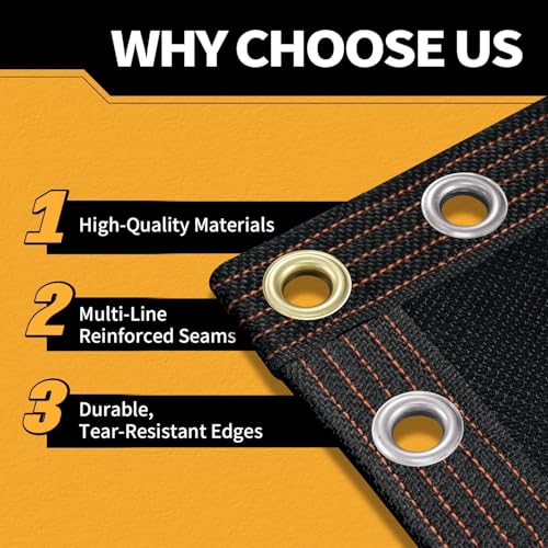 90% Sun Shade Cloth for Garden 12x16Ft UV Resistant Mesh Tarp,Black - color: Black, size: 12' x 16'-Finished Size