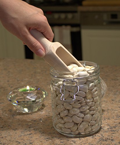 efo Large Wooden Scoop Set of 3 – Rustic Bathsalt Scoop - Multipurpose Wooden Spoon - Wood Salt and Spice Scoops – Stylish Wooden Candy Spoon - Washing Powder Scoops - 3 pcs, size 6.7" / 17cm - size: Set 3x6 3/4" (17cm)
