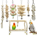 7 Packs Bird Parrot Swing Chewing Toys-Hanging Bell Bird Cage Playing Toys | Hanging Rope and Clip Design, Suitable for Small Parakeets, Cockatiels, Conures, Finches,Budgie,Macaws, Parrots, Love Birds