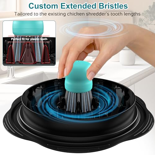 Mini Dish Brush for Cleaning Chicken Shredder, Long Bristles, 1Pack | Palm Brush Dish Scrubber with Ergonomic Grip, Long-lasting Nylon Bristles, Kitchen Brush for Washing Dishes, Pans, Pots, Sink - color: Mint Green