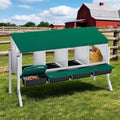 Garvee 4-Hole Rollaway Chicken Nesting Box for Hens –Chicken Nest Box with Removable Trays, Easy Egg Collection & Cleaning, Wall Mount or Freestanding, Sturdy Chicken Laying Boxes, Green - color: Green-4 grids with legs