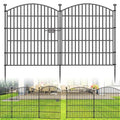 10 Panel No Dig Decorative Garden Fence with Gate 32"H x 23.6'L Dog Barrier | Rustproof welded Metal with deep stakes for outdoor yards, patios. Modular design contains pets, rabbits, small animals. - size: 32 in(H) X 23.6 ft(L)