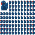 100 Pcs Mini Resin Ducks Tiny Ducks Miniature Duckies Bulk Figures for Garden Micro Landscape Home Prank Game Micro Landscape Aquarium Dollhouse Ornament DIY Handmade School (Dark Blue) - color: Dark Blue