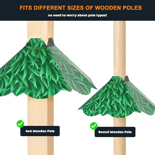 Oversized 21 Inch Metal Squirrel Baffle, Chew-Proof Weatherproof Squirrel Guard for Bird Feeder Pole and 4x4 Post, Outdoor Hanging Squirrel Proof Baffle, Green