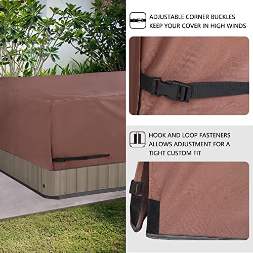ULTCOVER Smart Selection Outdoor Hot Tub Hard Cover Protector Waterproof Square SPA Cover Cap 76 inch - color: Dark Brown, size: 76"(L)x76"(W)x20"(H)