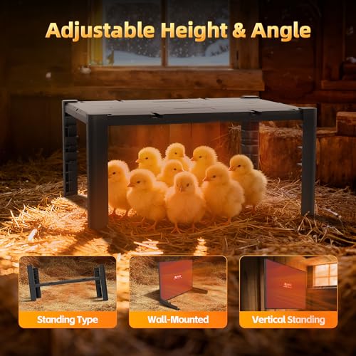 Brooder Plate for Chicks – Adjustable Chick Heat Plate, Heat Plate for Chicks with 95–167℉ Temperature Control, Height Adjustable Chicken Brooder Heater, Anti-Roost Design, Safe ABS Chick Brooder