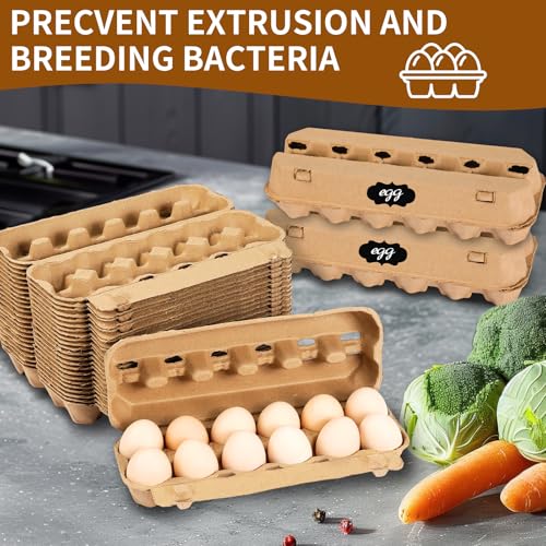 25-Pack Empty Egg Cartons 12 Count,Natural Paper Pulp Egg Cartons Bulk for Fresh Eggs Storage,Reusable Cardboard Eggs Holder for Farm, Kitchen, Organizing & Transport - size: 2x6 Style - 25Pack