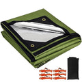 Heavy Duty Survival Blanket, Waterproof Emergency Thermal Tarp, Multipurpose Reflective Insulated All Weather Blankets for Camping Hiking, Green,11.8 x 8.5 ft - color: Green 142''x102''