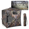 Hunting Stealth Deer Blind Shelter, Camping, Camouflage | 270° Vision 4.8x4.8 Ft Pop-up 2-3 Person See-Through, Magnetic Door, Sliding Windows and Backpack Carry Bag, Beach, Fishing