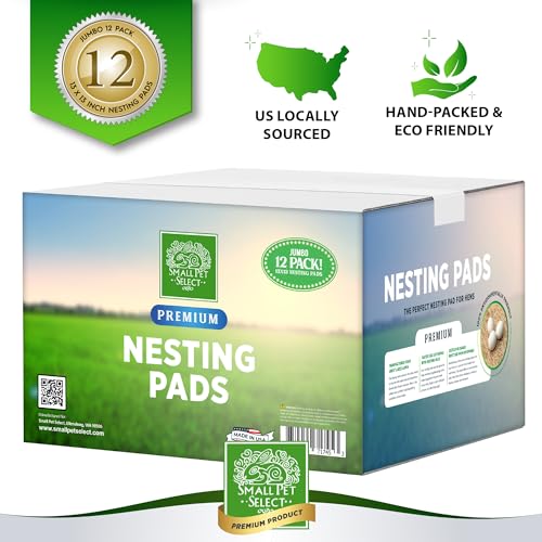 Small Pet Select Chicken Nesting Pads for Hens, 13x13 in, 12-Pack | Absorbent Coop Nest Liners, Fits Most Nesting Boxes, Keeps Eggs Clean & Dry, For Laying Hens & Backyard Flocks - style: Chicken Nesting Pads