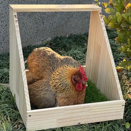 Irieiply 8 Pack 12"x12"x1.2" Chicken Nesting Pads for Laying Eggs, Washable Artificial Grass Carpet Synthetic Turf Mat Nest Box Bedding for Chicken Coop