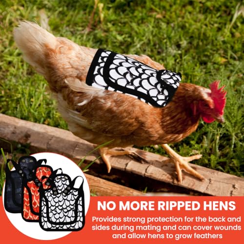 6pcs Chicken Saddles for hens, Adjustable Chicken Back & Side Saddles Waterproo-f Hen Sweater Aprons Vest Jacket