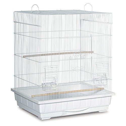 Prevue Pet Products Square Top Parakeet Cage, White - color: White