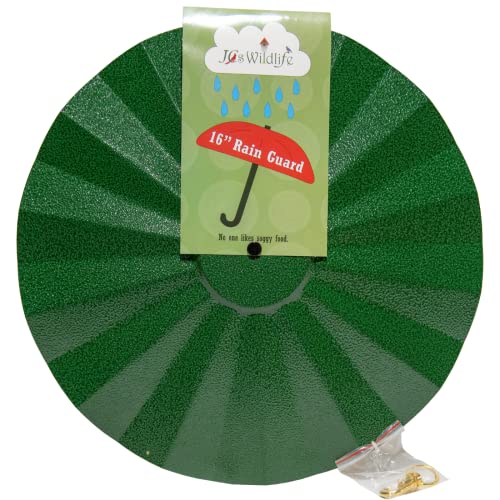 Metal Rain/Weather Guard - Perfect for Outdoor Bird Feeders, Seed Cylinders, Hummingbird Feeders, Cylinder Feeders and More Against Water, Sun, and Overhead Messes Rust Proof, - color: Green, size: 16 Inches
