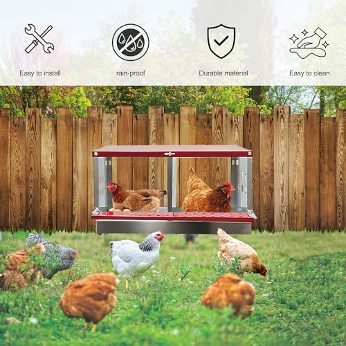 XINYI Chicken Nesting Boxes for Laying Eggs,Metal Coop for 2 Chickens,Roll Away Nesting Boxes,Easy Egg Collection,Brooder Box for Rabbit,Squirrel,Parakeet,Owl,Cockatiel,Robin - size: 22.0"L x 13.0"W x 12.6"H