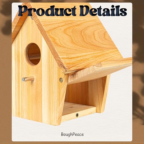 Wooden Bird Houses for Outside Hanging Birdhouses Nest Bluebird House for Cardinals Finch Wren Swallow for Garden Viewing 2 - size: 8.5inch × 7.5inch × 6.7inch