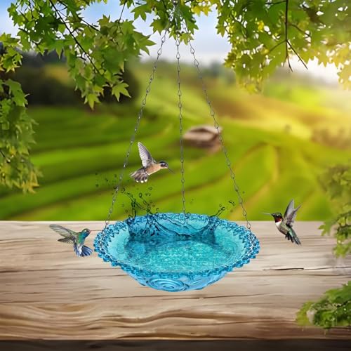 4 Pack Hanging Bird Bath Feeder Tray 15.7 Inch Metal Chain Weather Resistant Outdoor Bird Bowl for Garden Backyard Wild Birds (4Pack) - color: 4Pack
